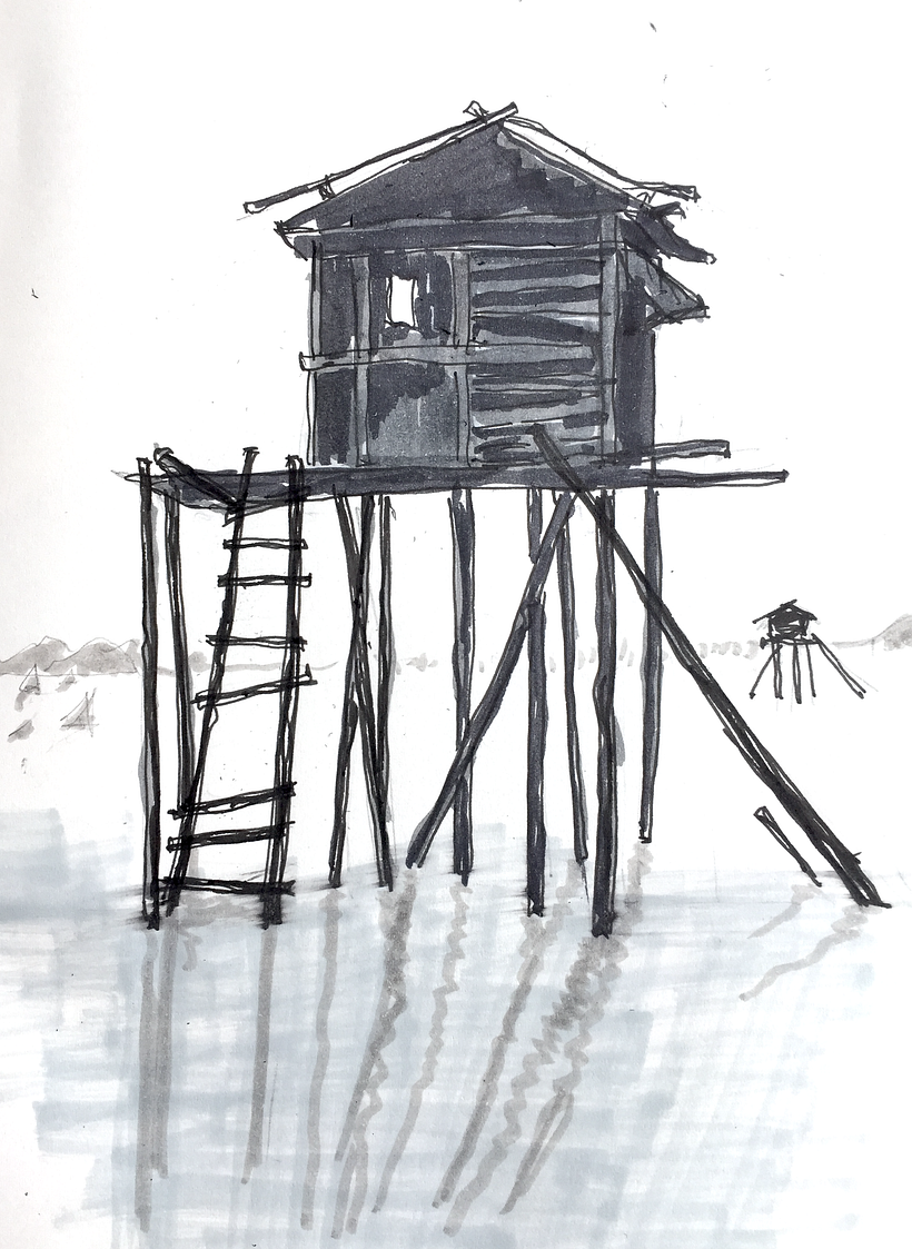 fishing shack on stilts