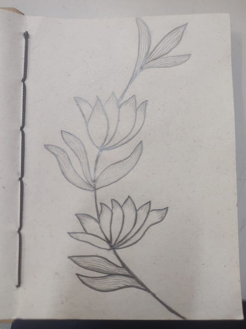 Desenho de flores a lápis 4