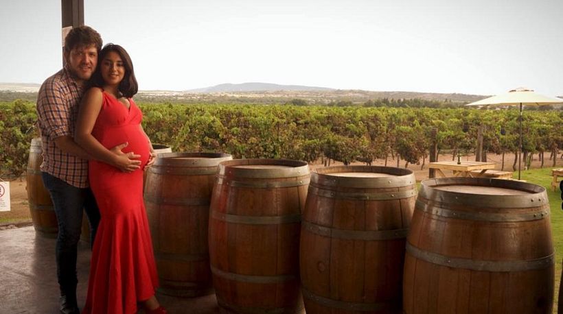 Diseño y confección de vestido para mi sesión de maternidad 5