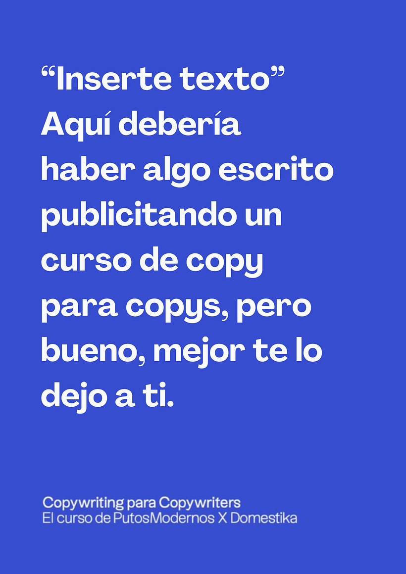 Mi proyecto del curso: Copywriting para copywriters - Publicidad