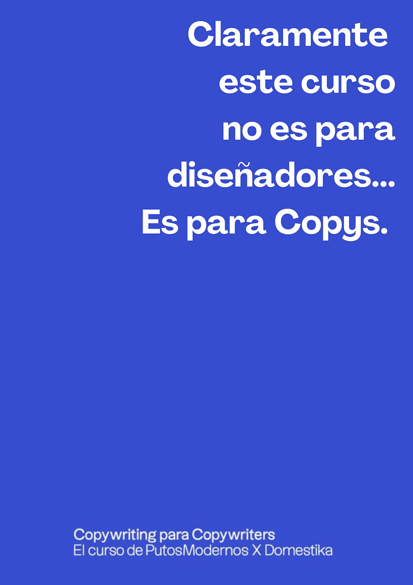 Mi proyecto del curso: Copywriting para copywriters - Publicidad