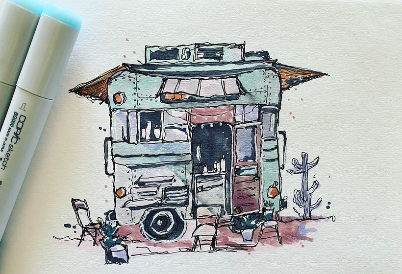 Absolutely enjoyed using copic markers and the way they blend to make it look so much like paint .