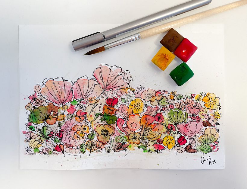 My project for course: Vibrant Floral Patterns with Watercolors 2