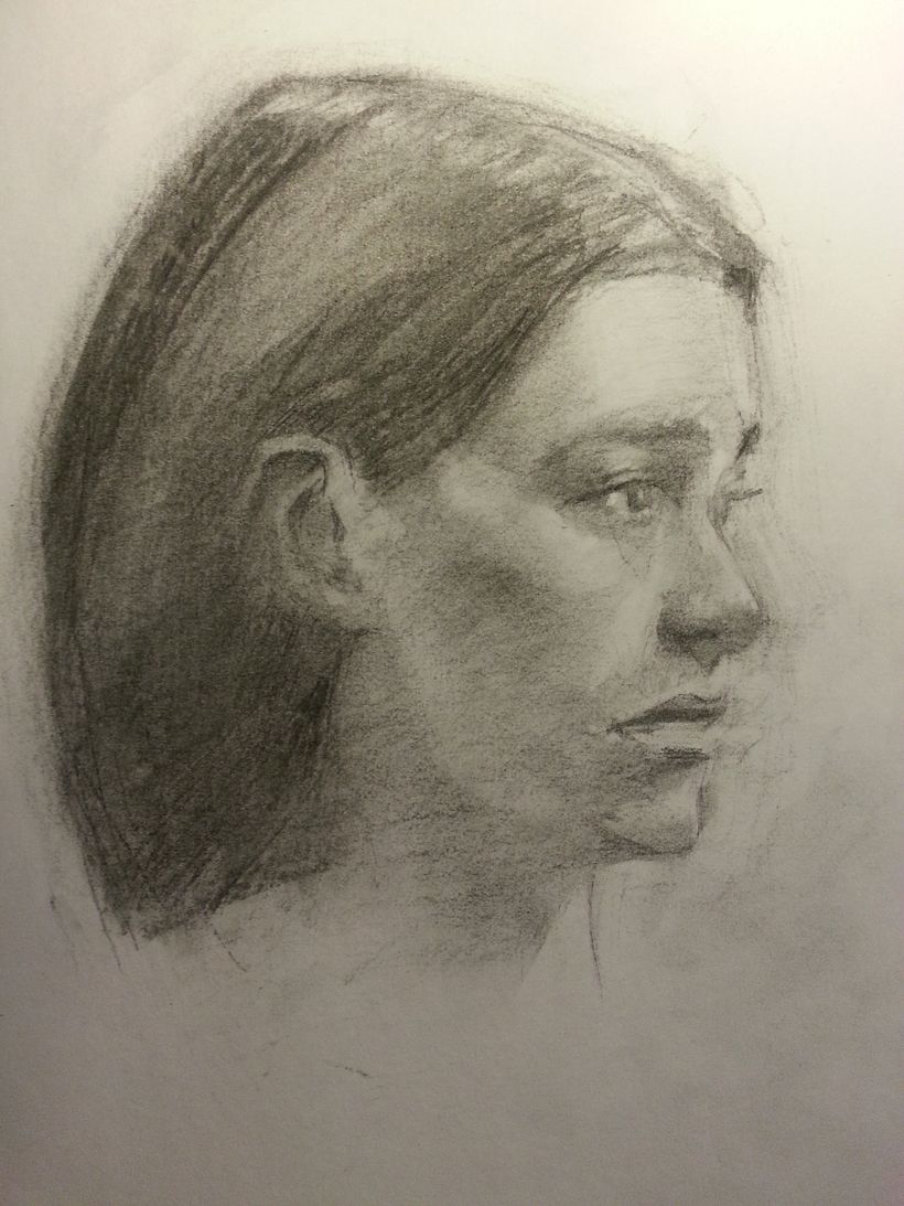 Woman portrait charcoal  1