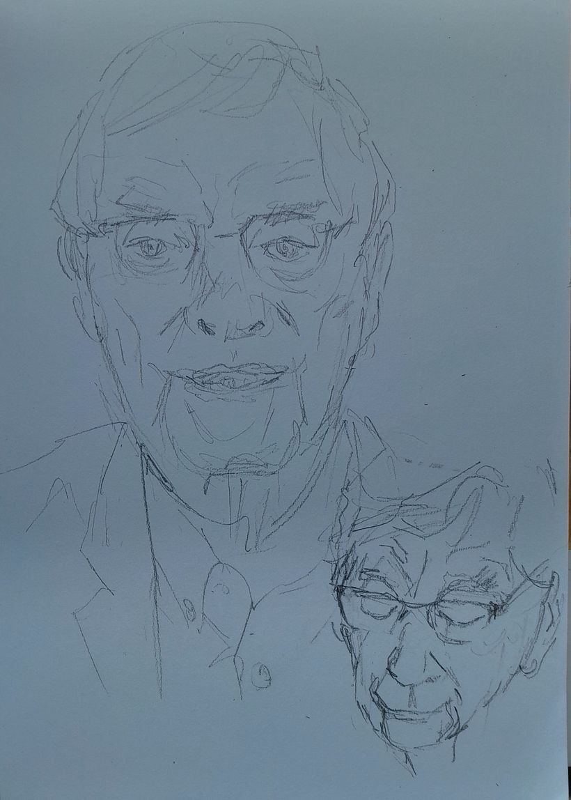 Sketching practice real quick of what is in front of me, to get some likeness