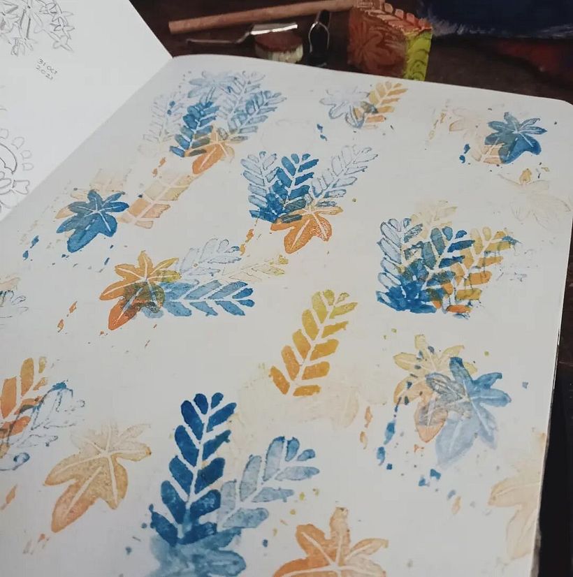 My project for course: Sketchbooking with Handmade Stamps 4