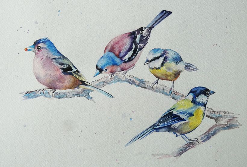 My project for course: Artistic Watercolor Techniques for Illustrating Birds 1