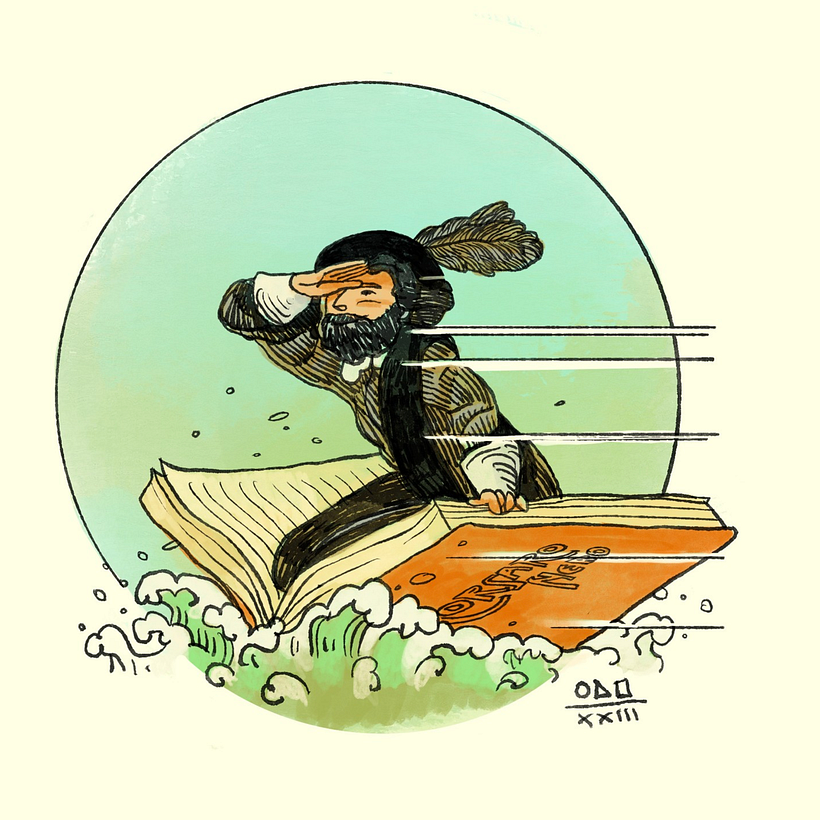 Through the pages of an adventure book, one can journey through space and time.
