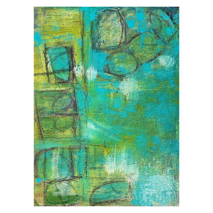 BUILDING BLOCKS, 2023, 16X11 MIXED MEDIA ON CANVAS PAPER