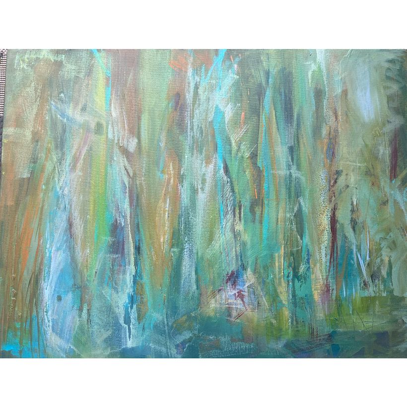 RAINBOW FOREST, 2023, 24X18, ACRYLIC ON CANVAS