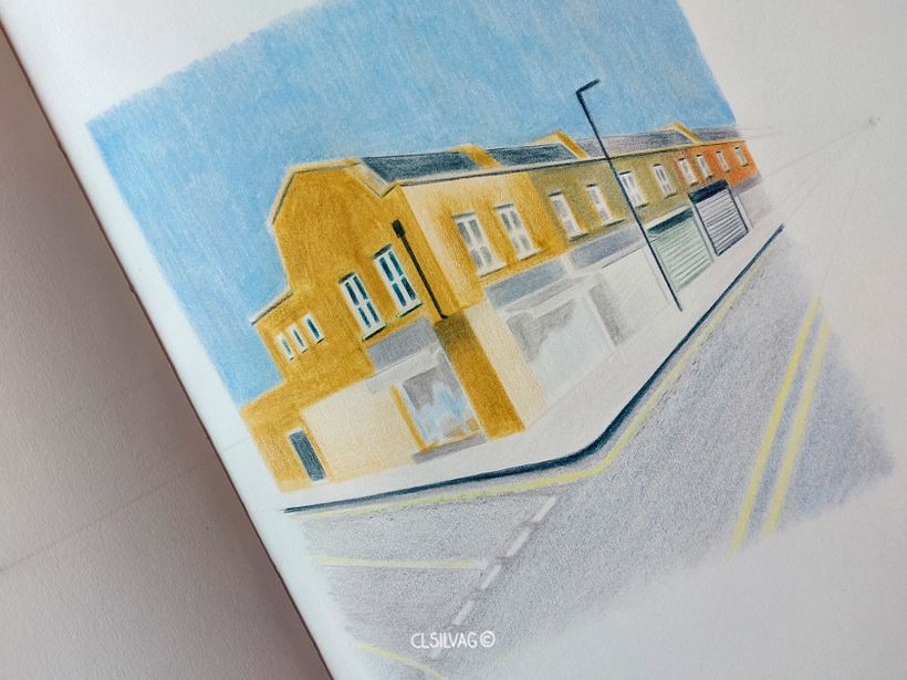 Proceso ejercicio calle. Cuaderno Talens Art Creation, tamaño A4.