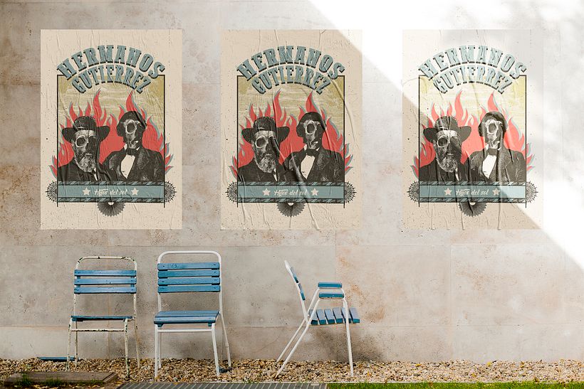 Aquí simularía como quedaría pegado el cartel por la calle