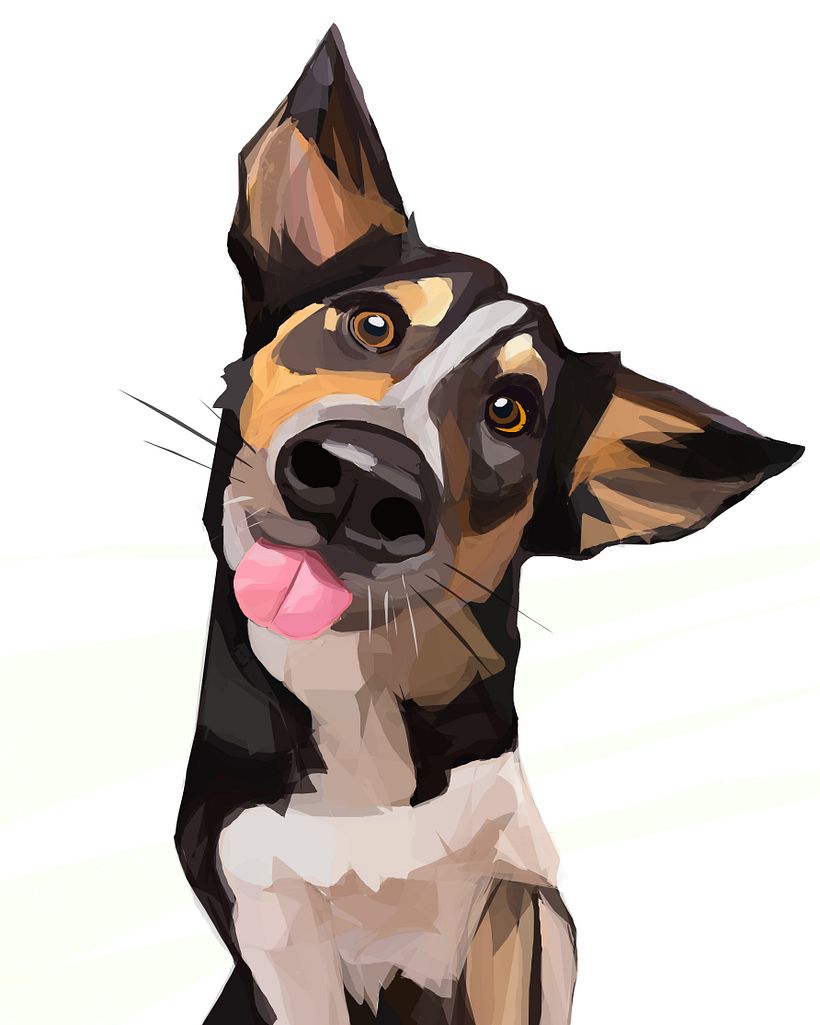 Unendlicher Maler … Hundeillustration 