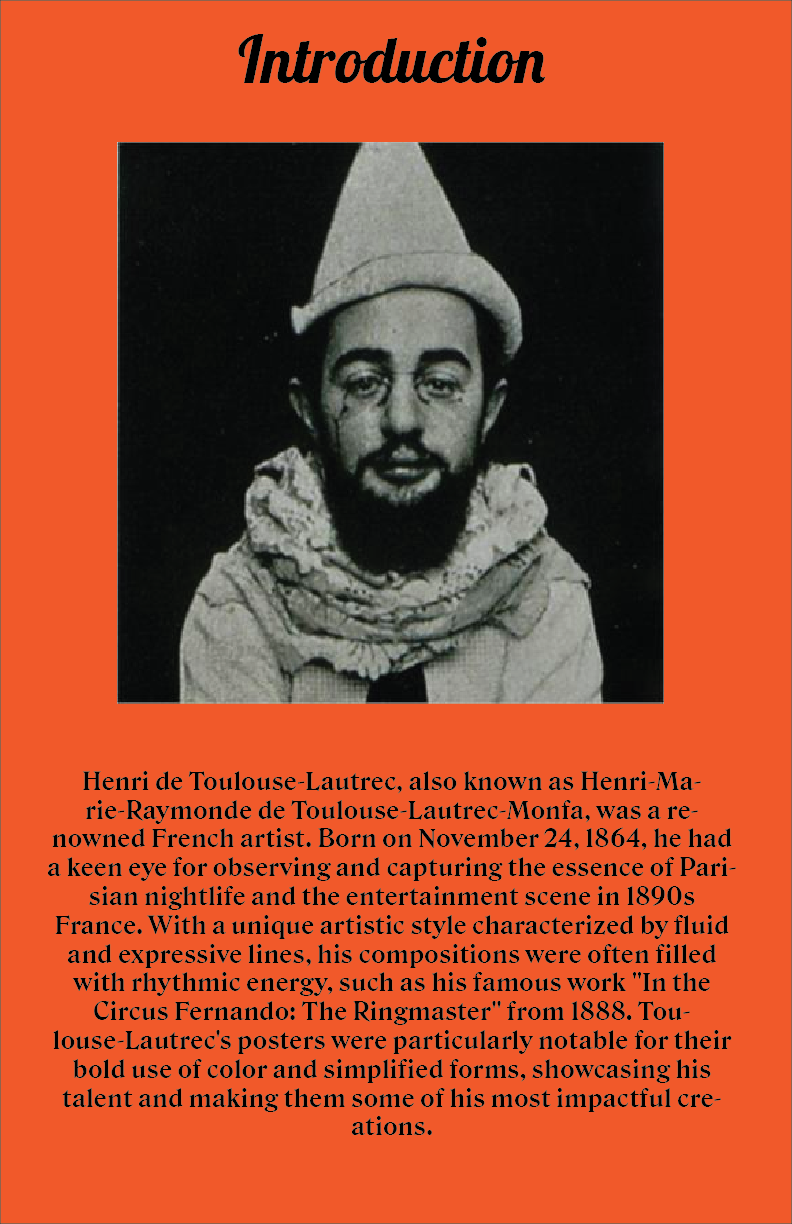 My project for course: Editorial Design: Think Like a Designer (Henri De Toulouse Latrec) 2