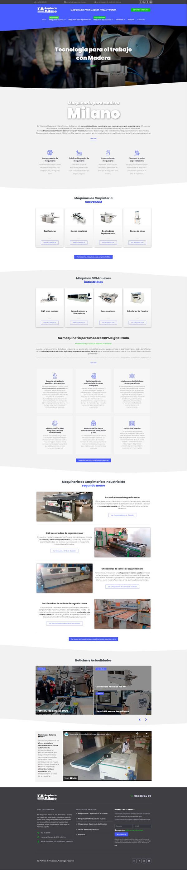 Diseño web Corporativa - Maquinaria para madera