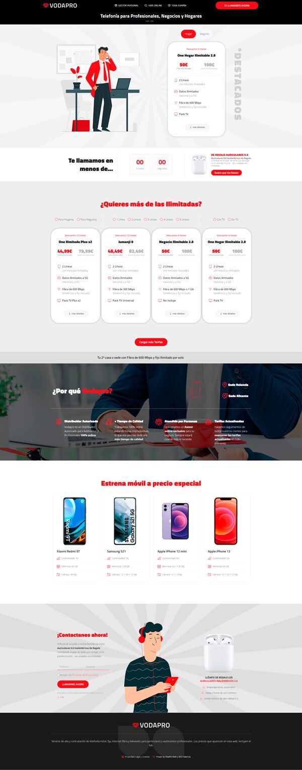 Diseño web Corporativa - Empresa de telefonía