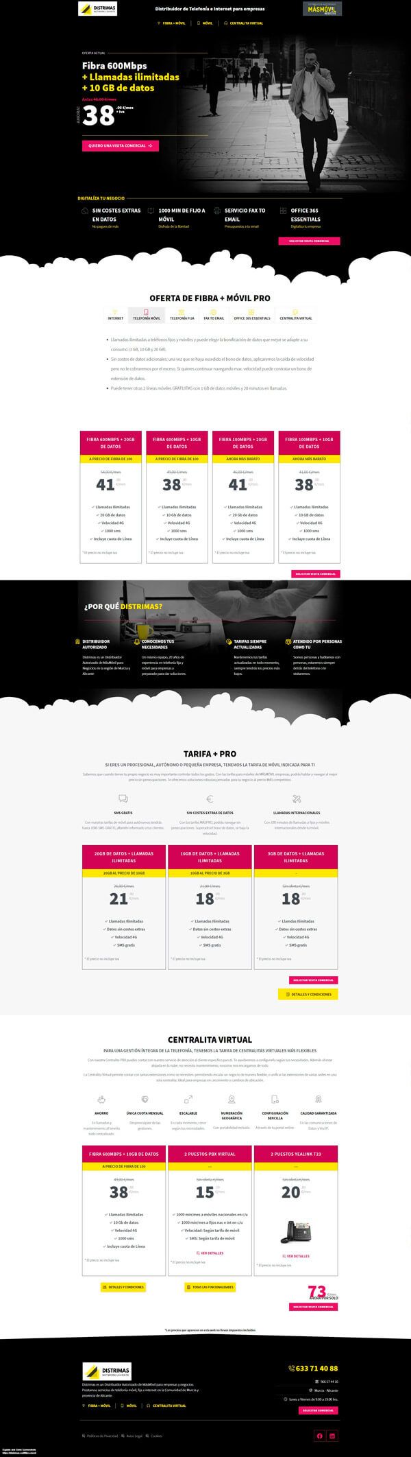 Diseño web Corporativa - Empresa de telefonía