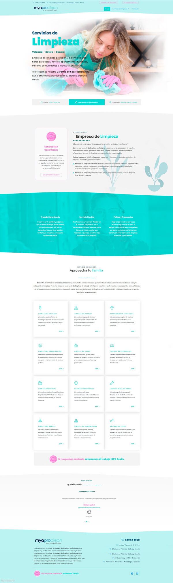 Diseño web Corporativa - Empresa de limpieza
