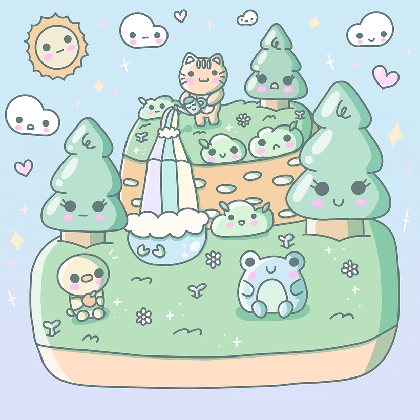 Kawaii world - Digitale Illustration