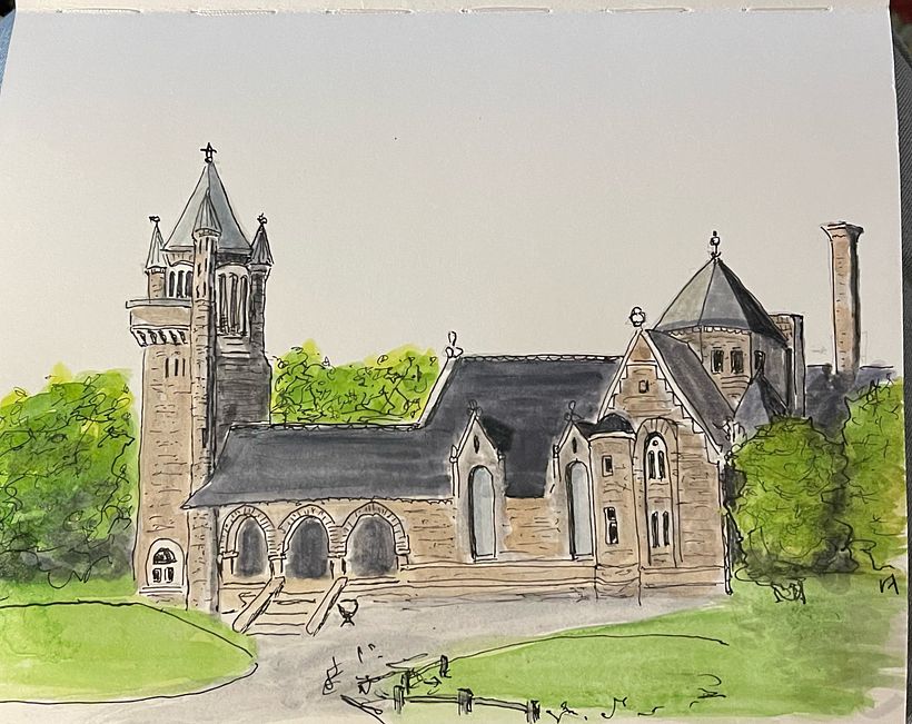 Oakwood Cemetery, Troy, NY - Project for Expressive Architectural Sketching with Colored Markers 3