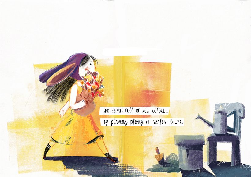 the WOLF, the BUNNY & their Azalea [My project for course: Narrative Techniques for Illustrated Stories] 4