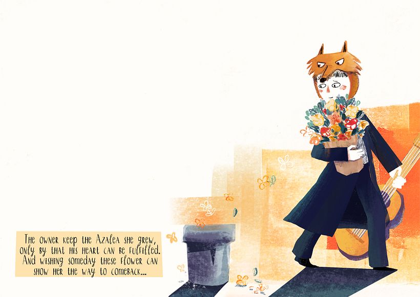 the WOLF, the BUNNY & their Azalea [My project for course: Narrative Techniques for Illustrated Stories] 6