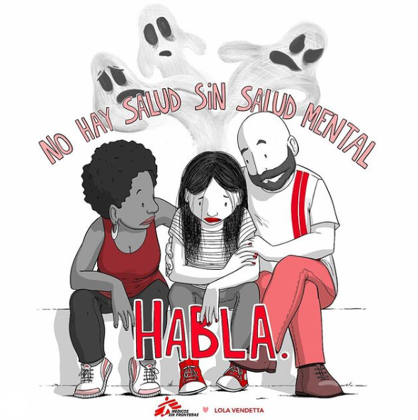 Viñeta sobre salud mental de Lola Vendetta en colaboración con Médicos Sin Fronteras
