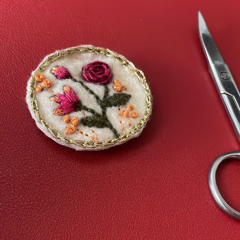 My project for course: Embroidery Techniques for Floral Patterns on Felt  3