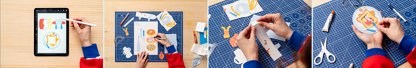 illustrating on preocreating and complete assembly process