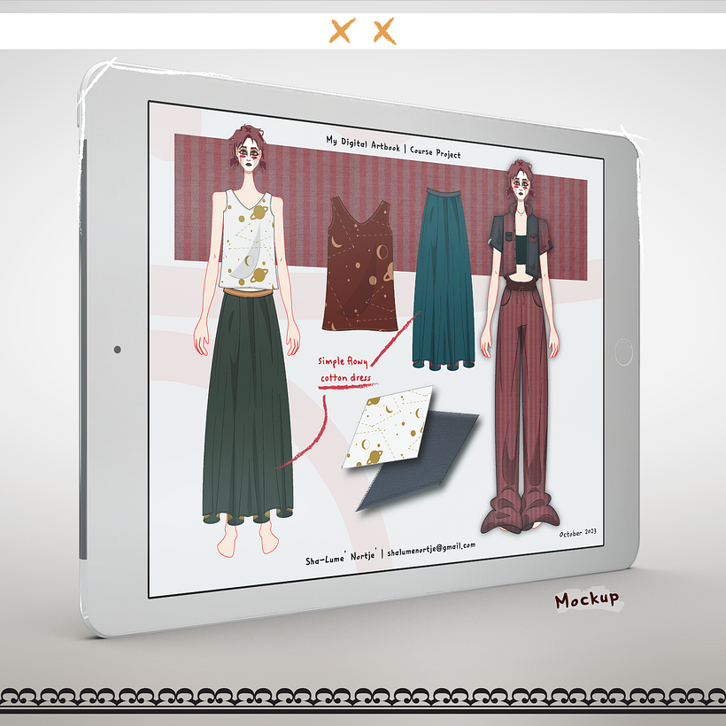 My project for course: Fashion Lookbook: Design Croquis in Adobe Illustrator | Domestika My project for course: Fashion Lookbook: Design Croquis in Adobe Illustrator | Domestika