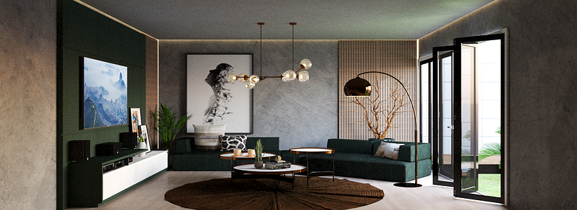 El diseño de este living room se enfoca en la simplicidad y la elegancia.