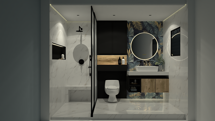 Baño minimalista