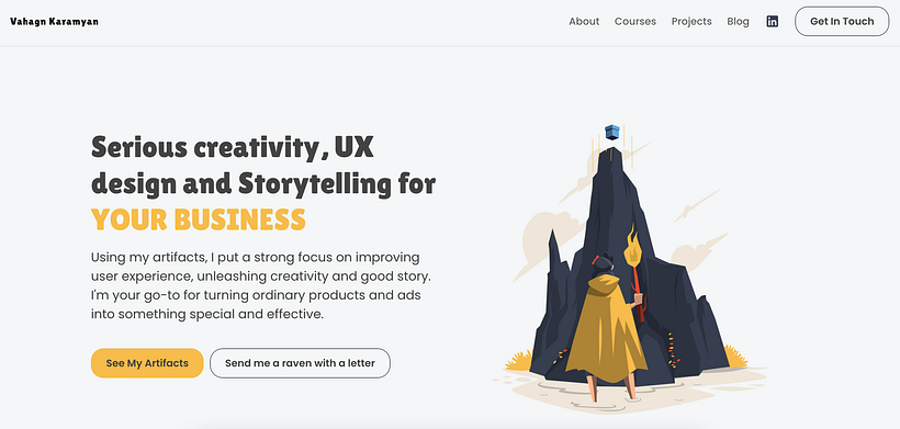 My project for course: The Narrative Web: storytelling applied to UX/UI design 1