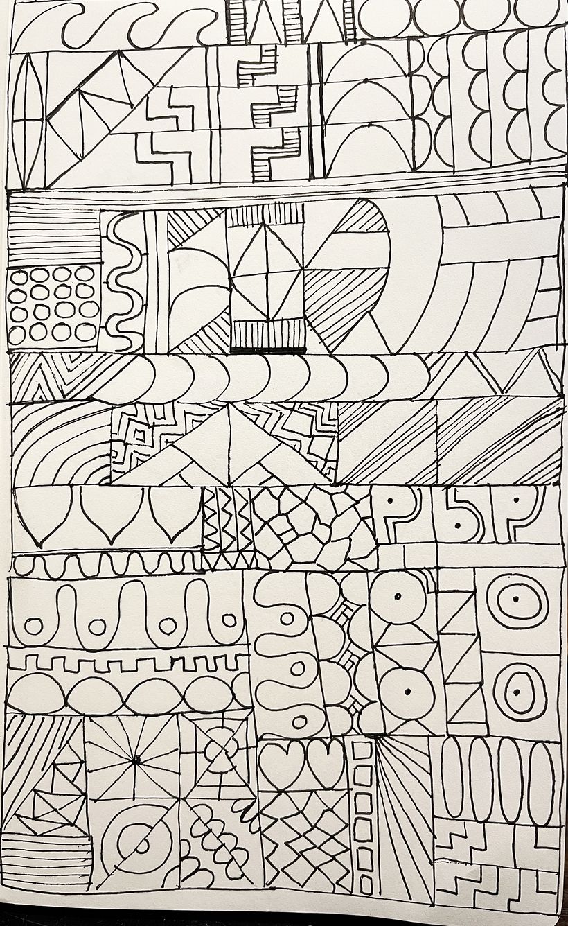 disegno geometrico a pennarello punta fine