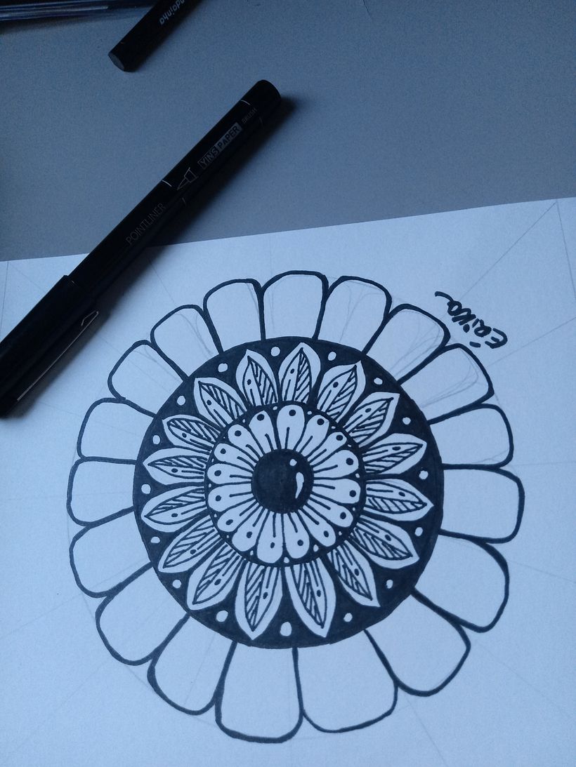 Meu projeto do curso: Zentangle e mandalas: desenhe padrões harmônicos 1