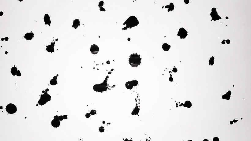 Splashes feitos com pincel e tinta / Splashes made with brush and ink