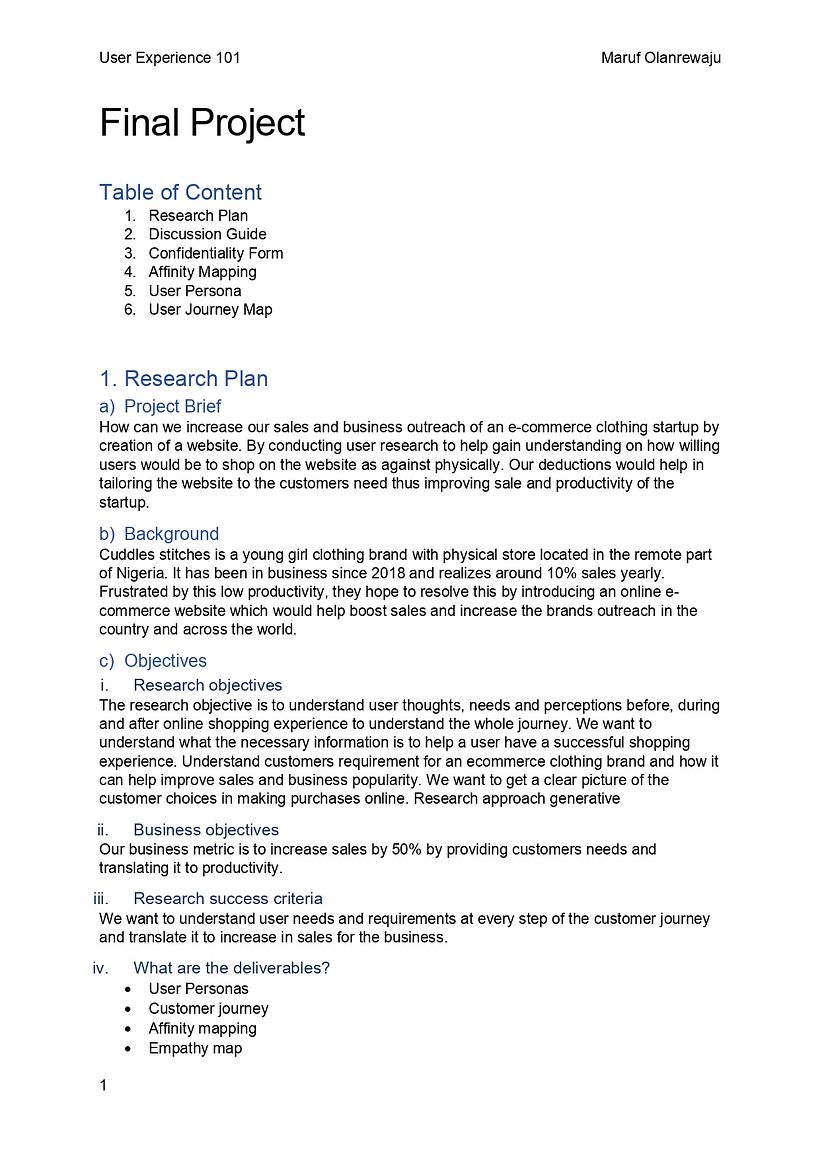My project for course: UX Research 101 2