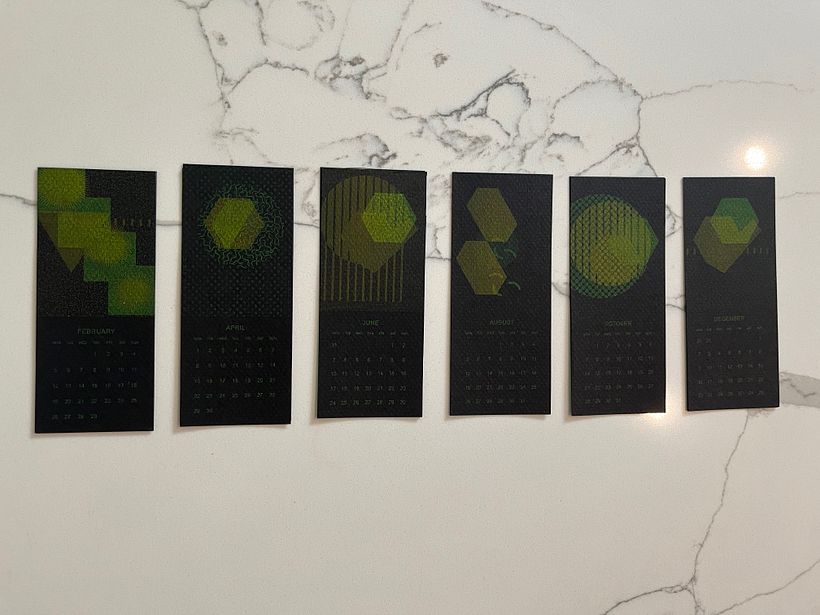 Black calendar pieces