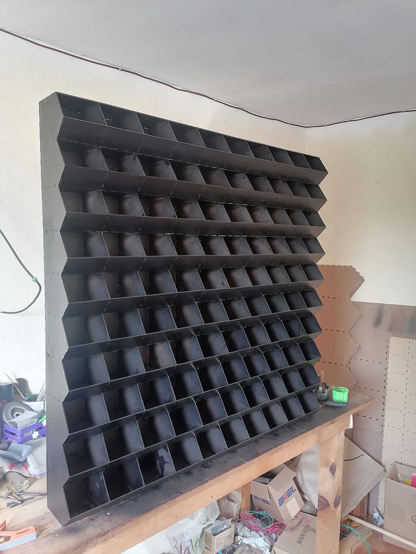 mueble organizador de tornillería de 103 cm x 103 cm gavetass de 10 cm x 10 cm x 10 cm