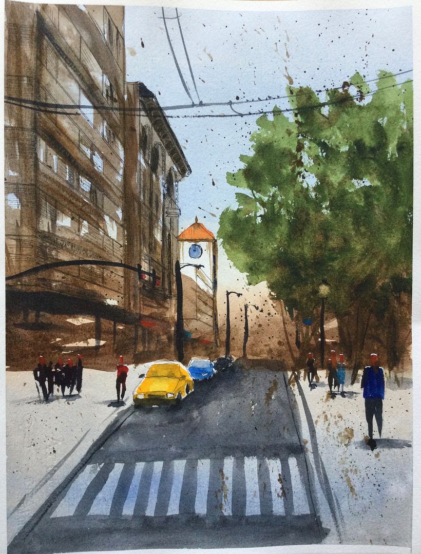 My project for course: Urban Landscapes in Watercolor 1