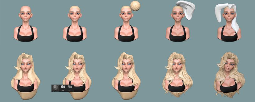 Mi proceso en la creación de cabello en Zbrush