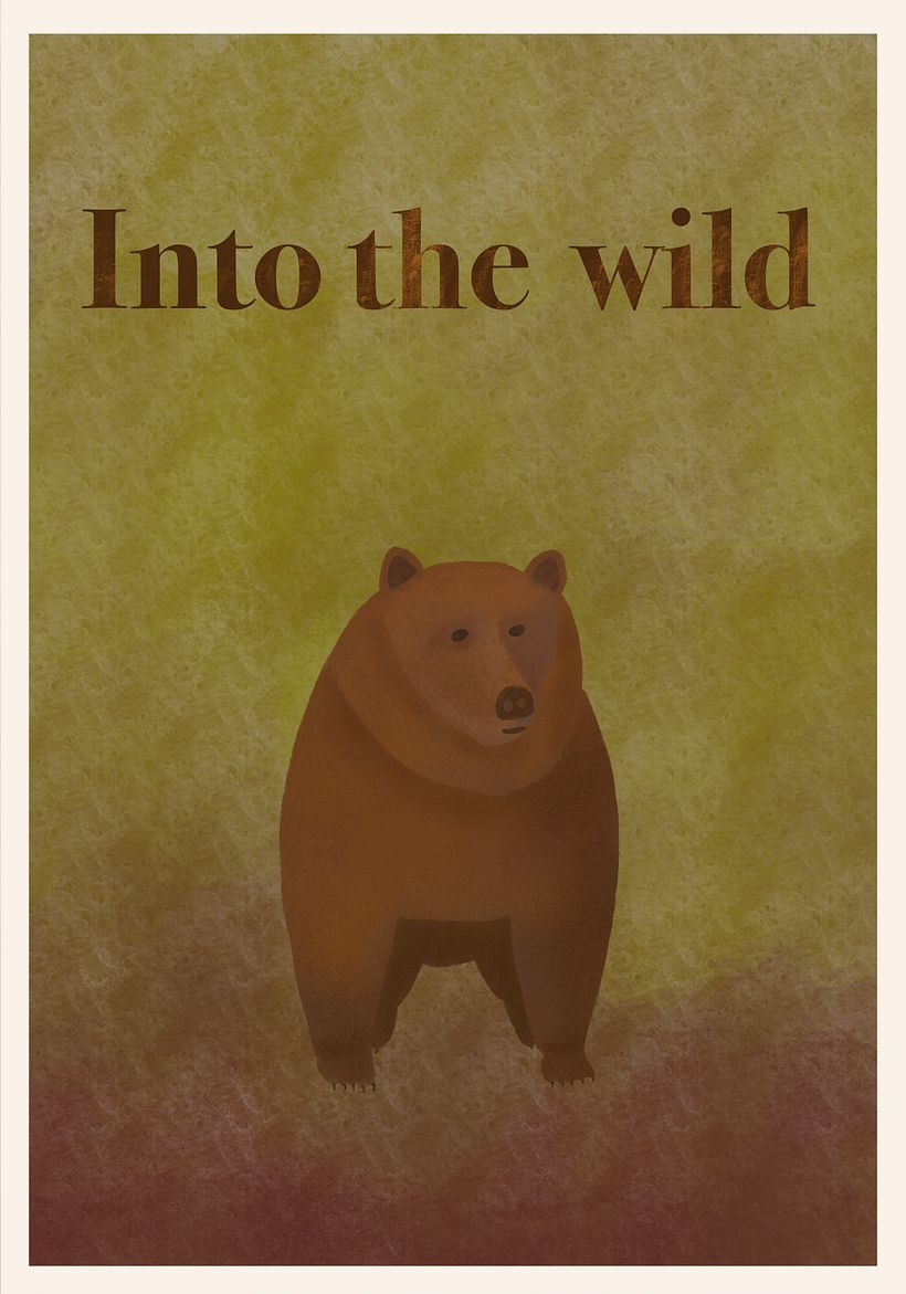 Bear, retro style Procreate