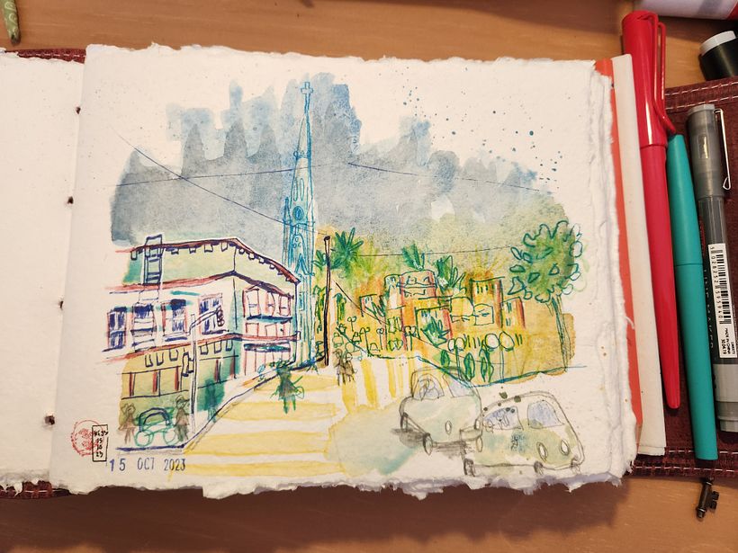 Mon projet du cours : Urban sketching : créez des paysages urbains expressifs 1