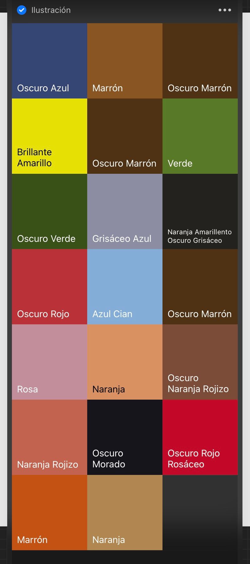 Paleta de colores elegida