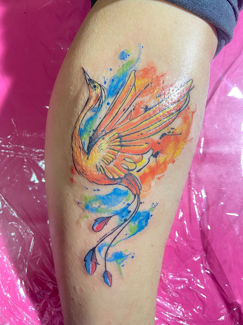 Mi proyecto del curso: Técnicas de tatuaje estilo acuarela: arte sobre piel 1