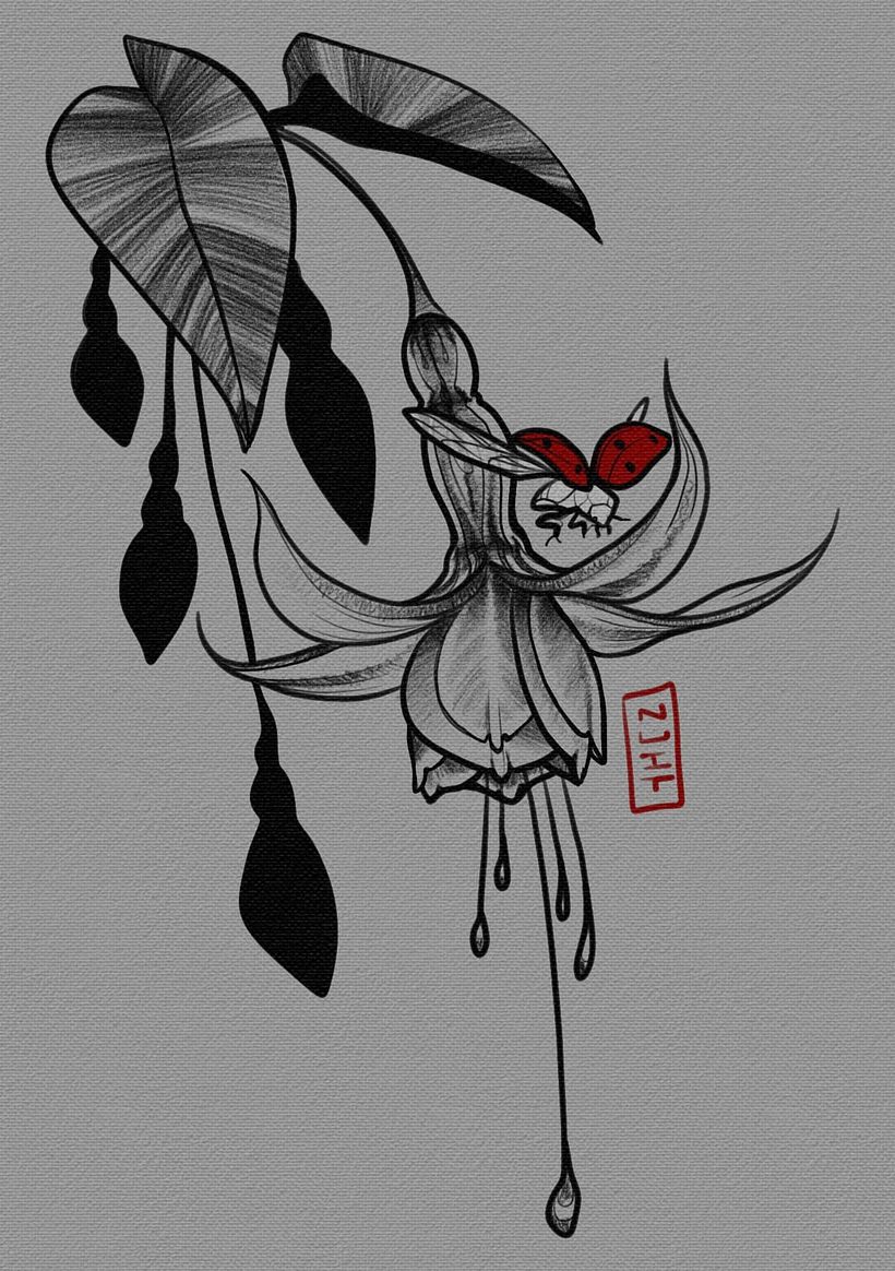 Resultado final del diseño del tatuaje en tablet