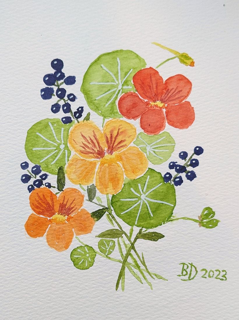 Mein Abschlussprojekt für den Kurs: Blumenkompositionen mit Aquarell: Verbinde dich mit der Natur 1