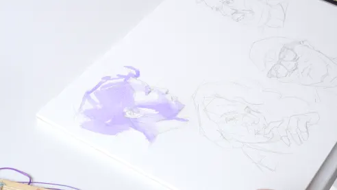 Mix blue and purple for the base.