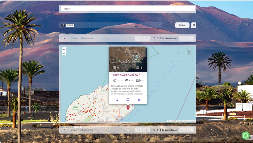 Búsqueda de propiedades en el mapa