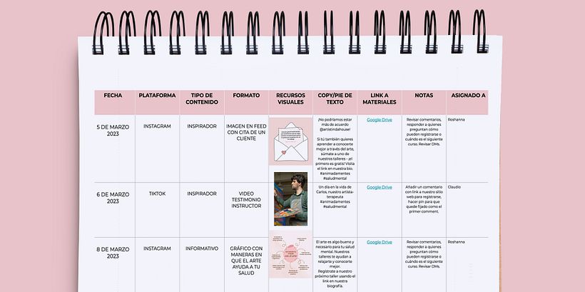 Calendario editorial para redes sociales